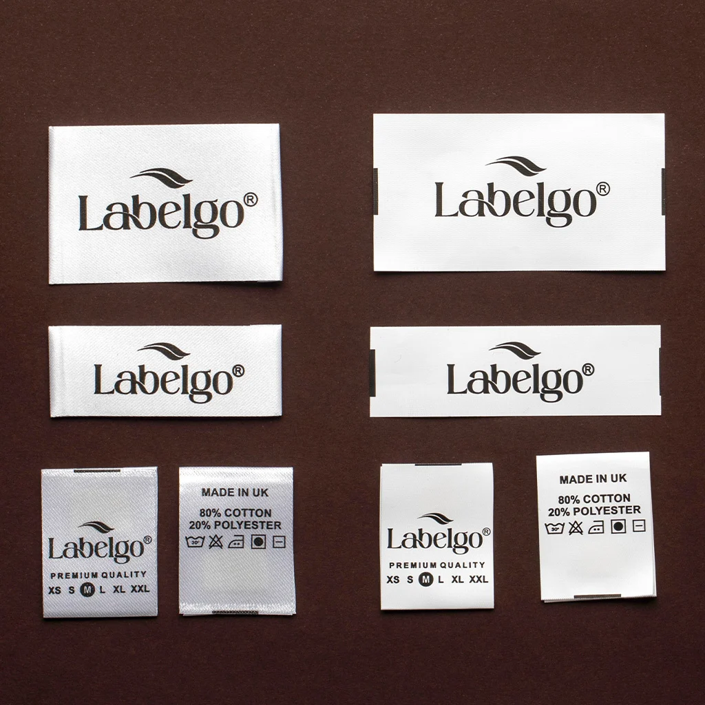 Set Etichette in Tessuto Bianco e Nero – realizzato da LabelGo