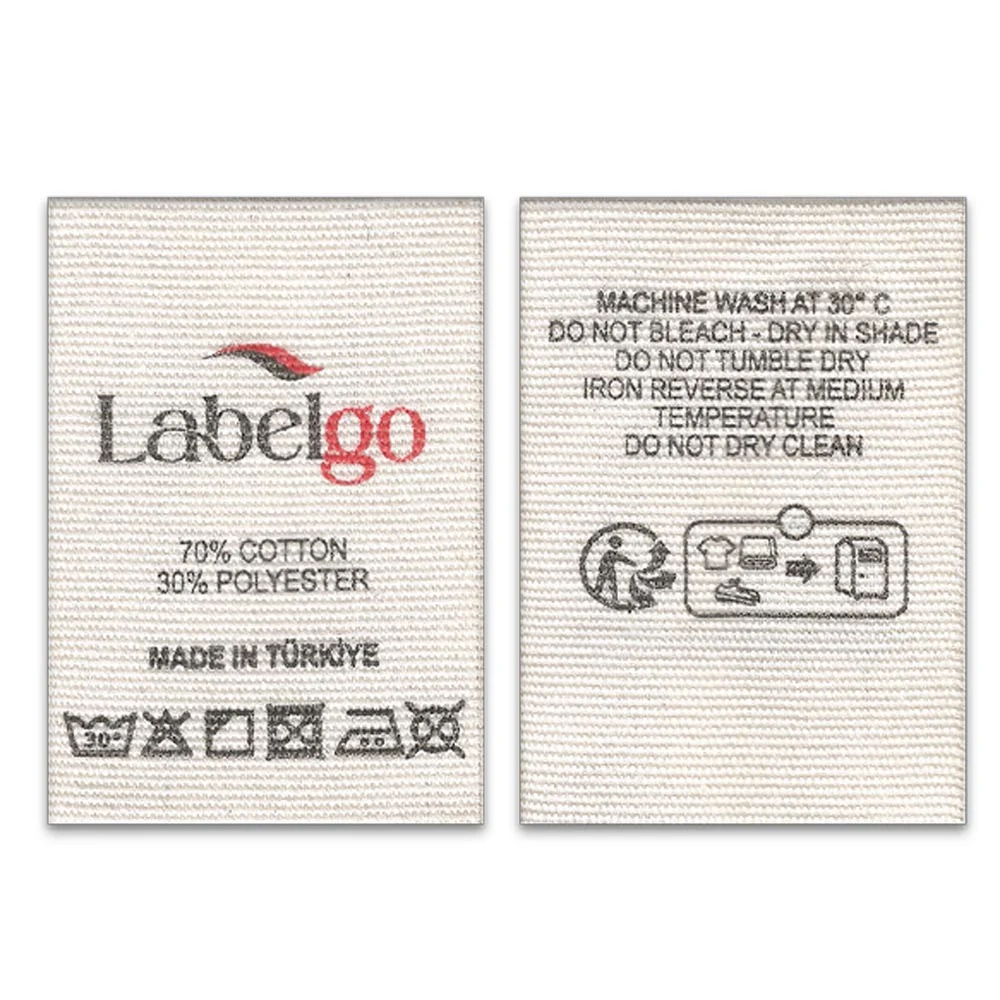 Etichetta di Lavaggio in Cotone Canvas Organico – realizzato da LabelGo