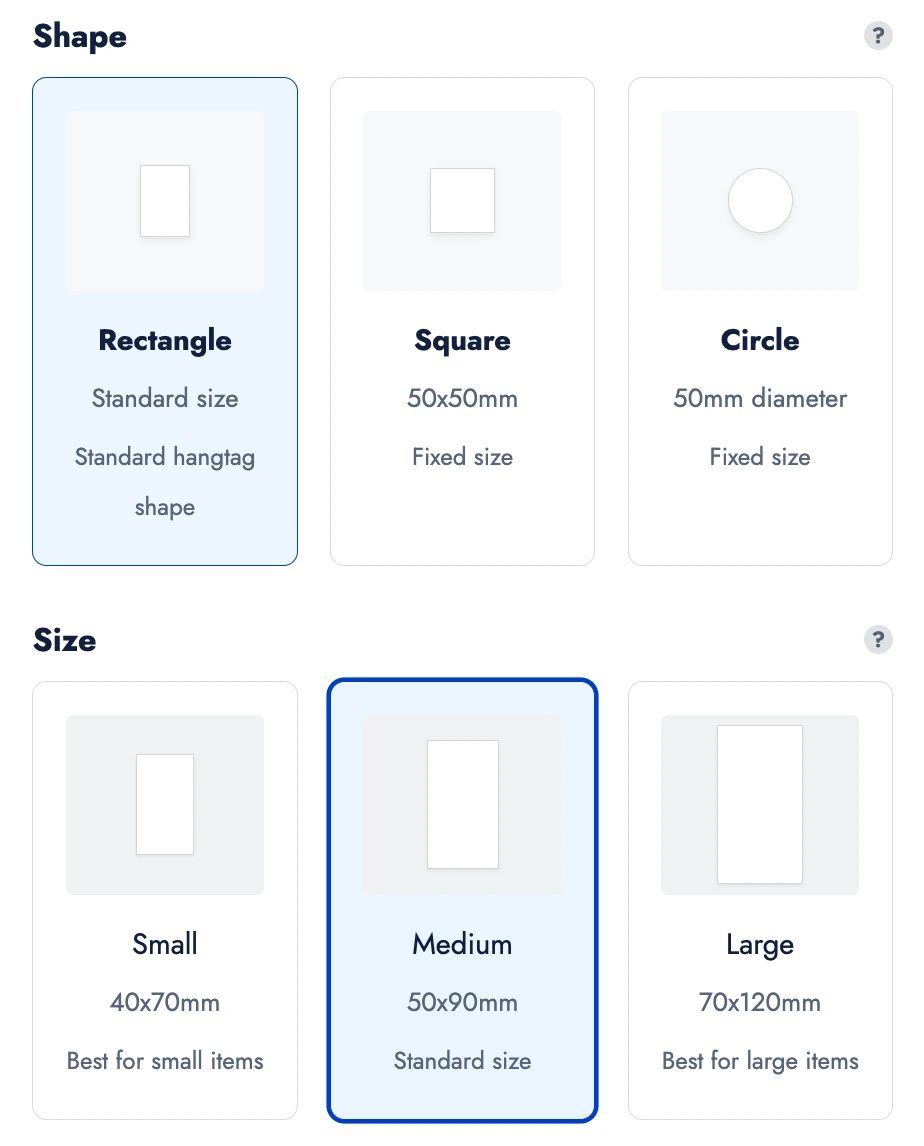 Choose Tag Shape