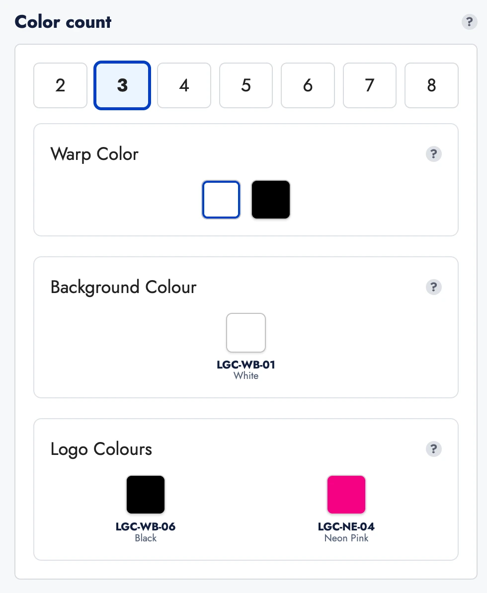 Definisci il Numero di Colori
